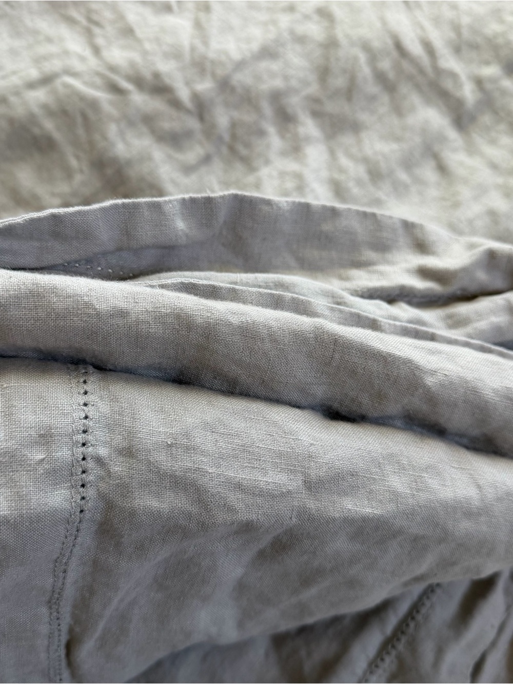 The Company Store 100% Linen Queen Duvet Cover Silver Gray 90x92